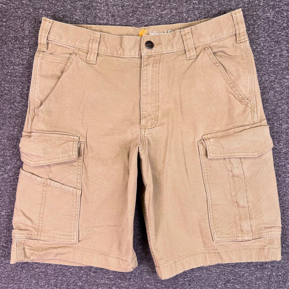 Carhartt Cargo Shorts Mens 32 Tan Relaxed‎ Rugged Flex Workwear Casual Utility